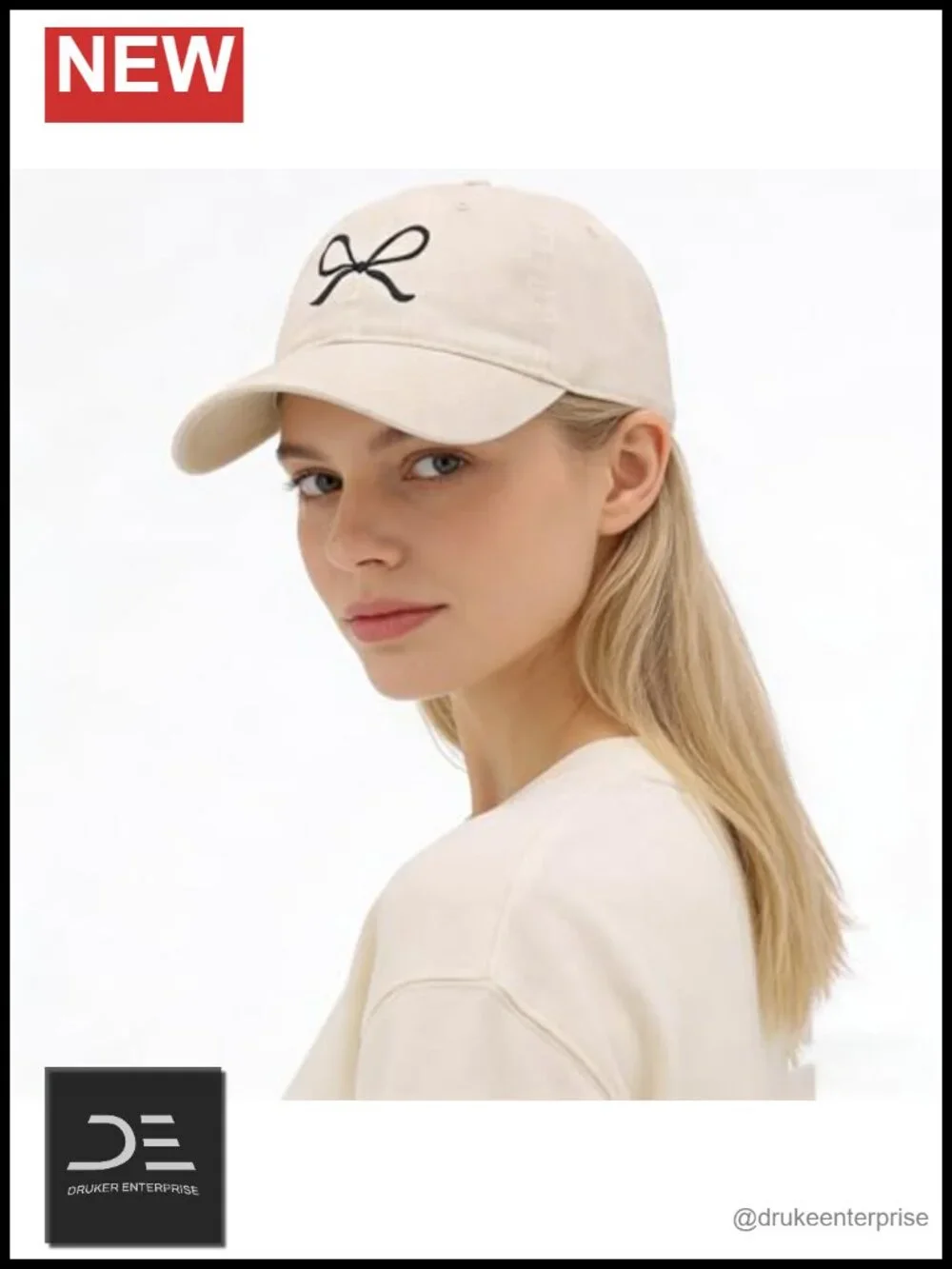 Trendy Bow-Tie Baseball Cap with Adjustable Tether for Outdoor Activities